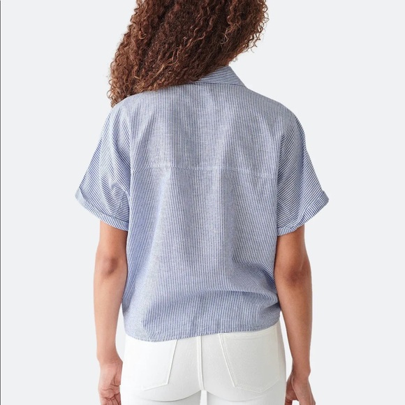 NWT DL1961, Chrystie Top, blue stripe, L - Picture 6 of 13